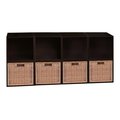 Niche Cubo Storage Set with 8 Cubes & 4 Wicker Baskets, Truffle & Natural PC8PKTF4TOTEWNT